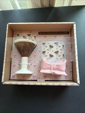 Mellow & Mod Espresso Martini & Bow Photo Holders Picture Frame Gift Set